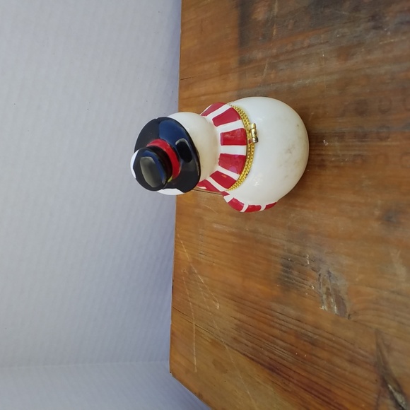 SNOWMAN HINGED TRINKET BOX Christmas Winter Let It Snow - Picture 3 of 8